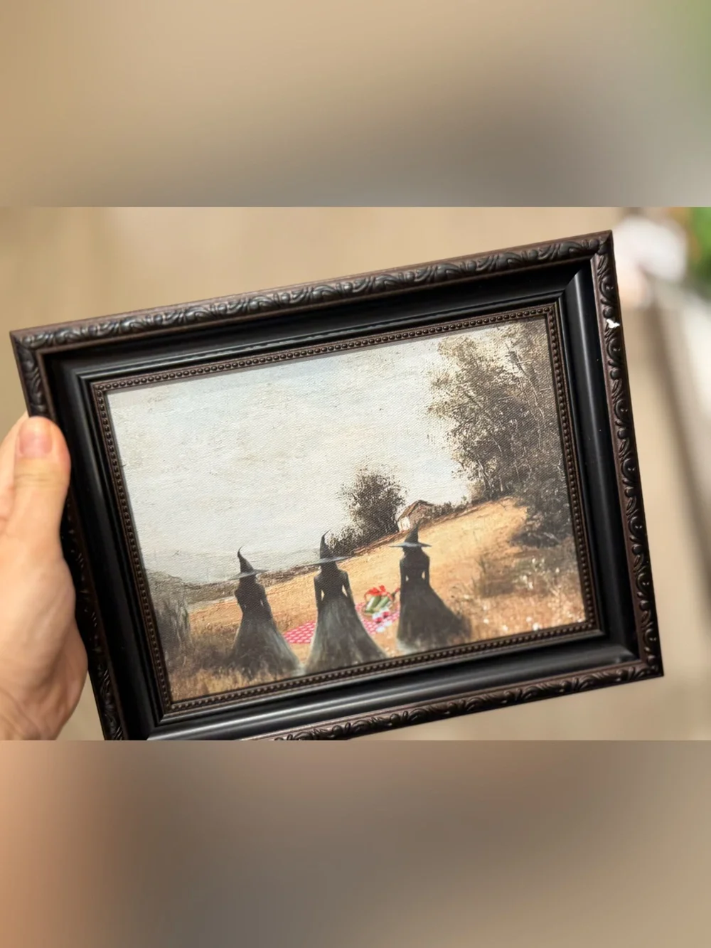 Black Framed Witch Silhouette Wall Art - Unknown Brand